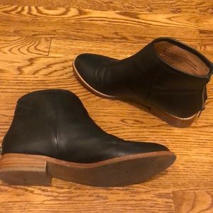 Black pleather booties